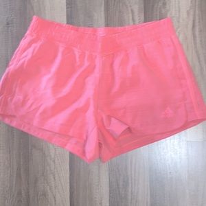 Pink adidas running shorts